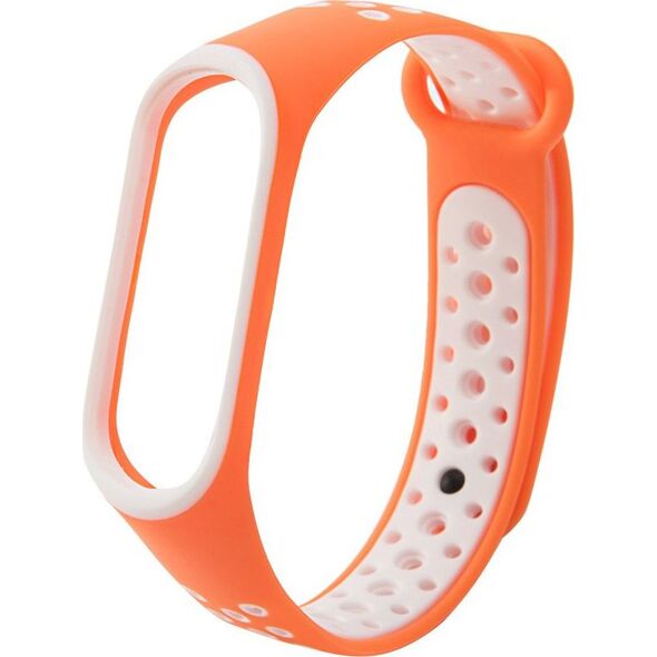Hurtel Zamienna silikonowa opaska pasek do Xiaomi Mi Band 4 / Mi Band 3 Dots pomarańczowo-biały 8616497 9111201927995