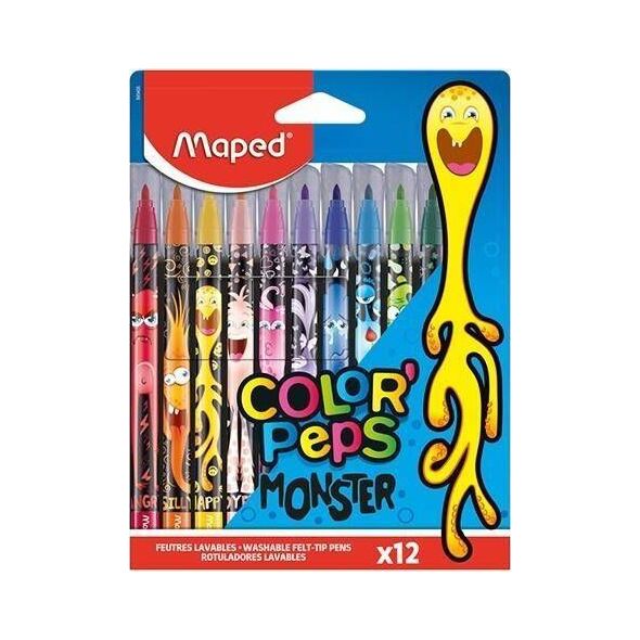 Maped Flamastry Colorpeps Monster 12 kolorów 8618592 3154148454007