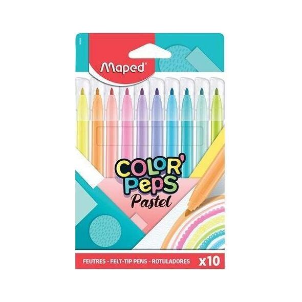 Maped Flamastry Colopeps Pastel 10 kolorów 8618618 3154148454694