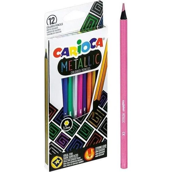 Carioca Kredki ołówkowe metaliczne 12 kolorów CARIOCA 8619526 8003511431648