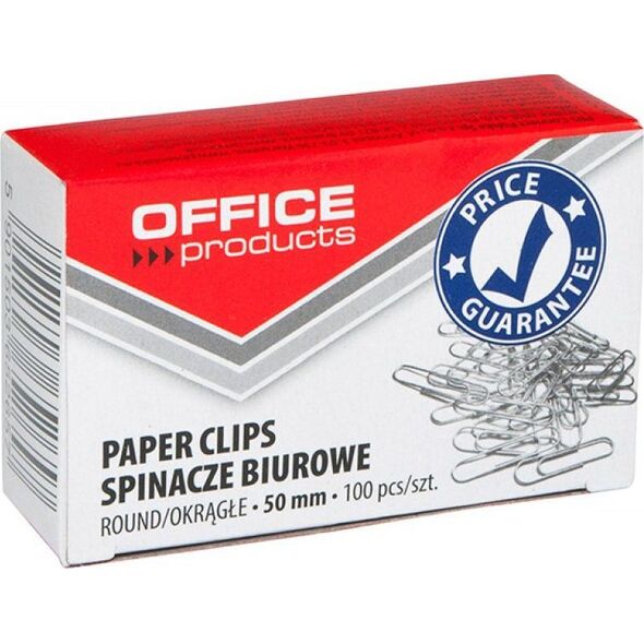 Office Products Spinacze okrągłe OFFICE PRODUCTS, 50mm, 100szt., srebrne 8860537 5901503652657