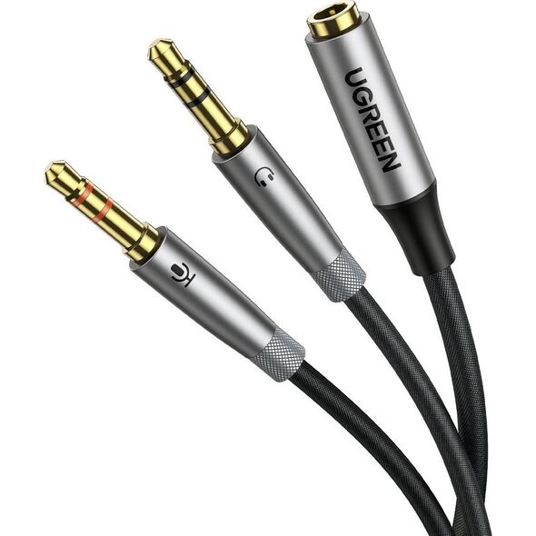 Kabel Ugreen Jack 3.5mm - Jack 3.5mm 0.2m czarny (50255) 9011082 6957303852550
