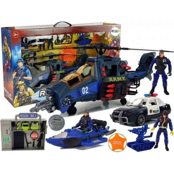 Lean Sport Zestaw Policyjny Helikopter Auto Policja Łódź Dźwięk Broń 9020478 5903802454802