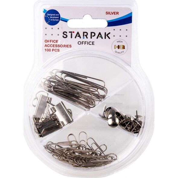 Starpak AKCESORIA BIUROWE 100SZT SILVER OFF STK B/C12/96 9045708 5908275166740
