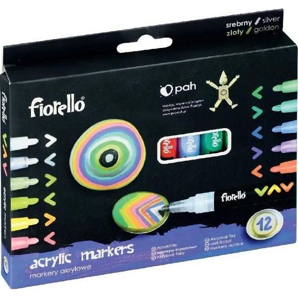 Fiorello Markery akrylowe 12 kolorów FIORELLO 9179086 5903364280192
