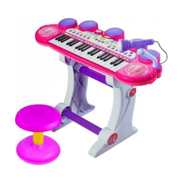 Lean Sport Organki Pianinko Mikrofon Stołek Porty USB Różowe 9227453 1818910333823