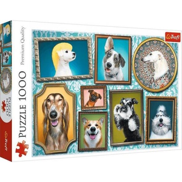 Trefl Puzzle 1000 elementów Wesołe pieski, Psia galeria 9243329 590051110686