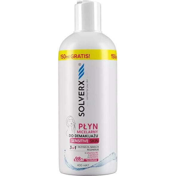 Solverx Sensitive Skin Płyn micelarny do demakijażu 3w1 400 ml 9270466 5907479383878