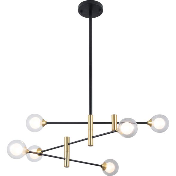 Lampa wisząca Italux Lampa wisząca czarna nowoczesna Italux Marino PND-9148-6 9536167 5900644313830