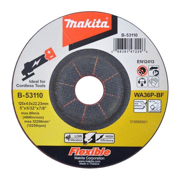 Makita Makita tarcza szlifierska elastyczna 125x22mm (B-53110) 9619304 88381472296