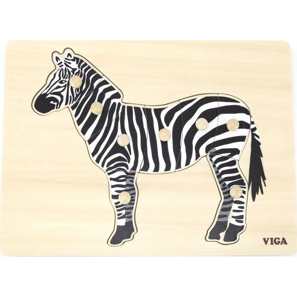 Viga Toys VIGA Drewniane Puzzle Montessori Zebra z Pinezkami 9662195 6971608446030