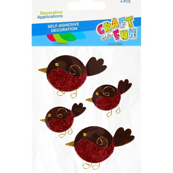 Craft with Fun OZDOBA BN PTASZKI SPRZYL 4SZT CF PBH 12/144 9699991 5908275192664