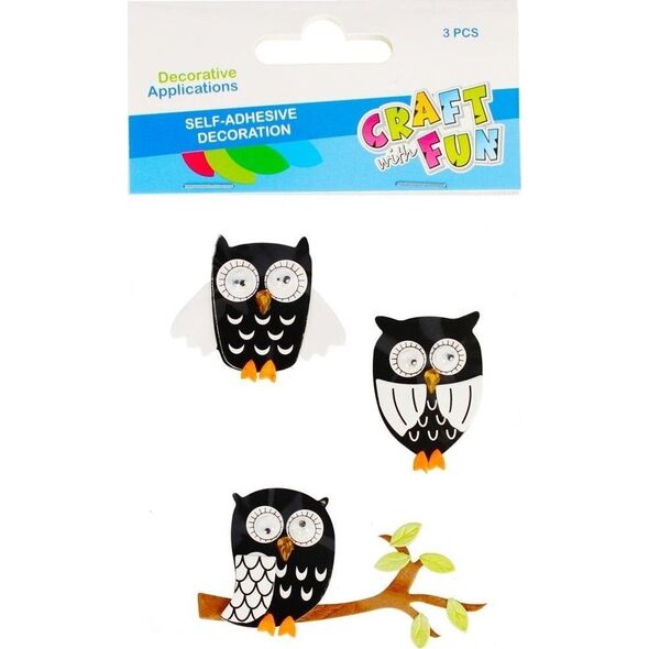 Craft with Fun OZDOBA DEK NAKLEJKI SOWA 3SZT CF PBH 12/144 9700017 5908275192824