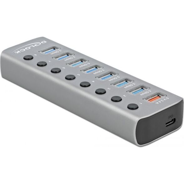 HUB USB Delock 1x USB-C  + 8x USB-A 3.2 Gen1 (63264) 9705537 4043619632640