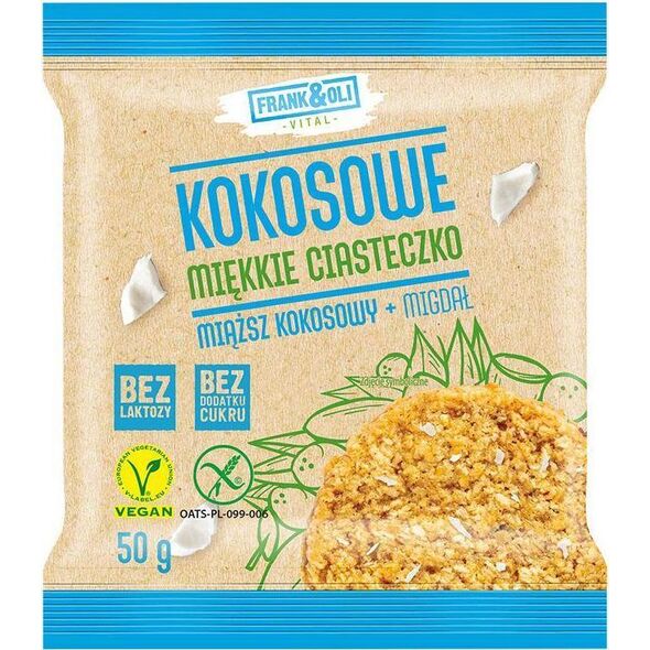 Frank&Oli Ciasteczko kokosowe + migdał bez dodatku cukru 50 g 9914888 5900316552123