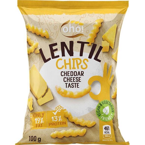 Naujasis Nevezis Chipsy z czerwonej soczewicy o smaku sera Cheddar 100 g 9915160 4770149214571