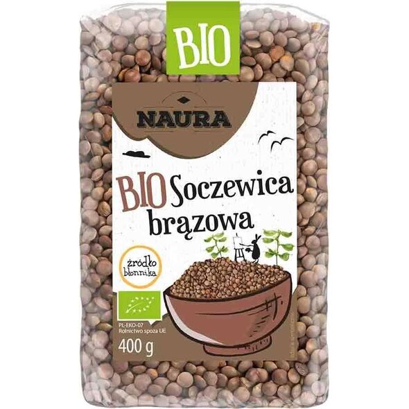 Naura Soczewica brązowa BIO 400 g 9915182 5902444122407