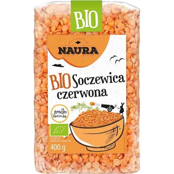 Naura Soczewica czerwona BIO 400 g 9915769 5902444122414