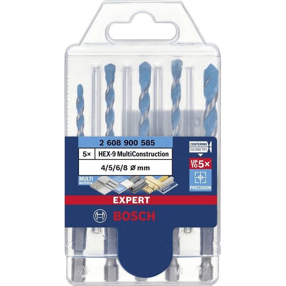 Wiertło Bosch Bosch Expert HEX-9 MultiConstruction drill set, 5 pieces (O 4 / 5 / 6 / 8mm) 10034942 4059952538785