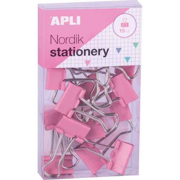 Apli Klipy do dokumentów APLI Nordik, 19 mm, 15 szt., pudełko z zawieszką, mix kolorów pastel 9944812 8410782181484