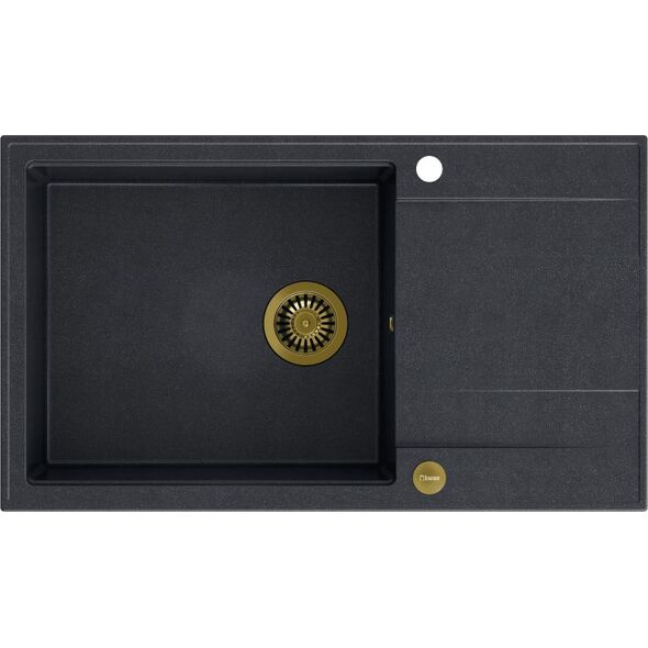 Zlewozmywak Quadron EVAN 136 XL GraniteQ black diamond/elementy złote 9986902 5904310992008