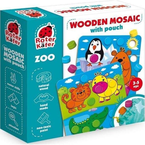 Roter Kafer Gra edukacyjna Drewniana mozaika - zoo 9996581 5903858961293