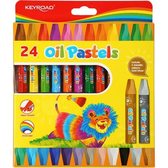 Keyroad KREDKI SZEŚCIOKĄTNE PASTELOWE KEYROAD 24 KOLORY 10333661 6941288724865