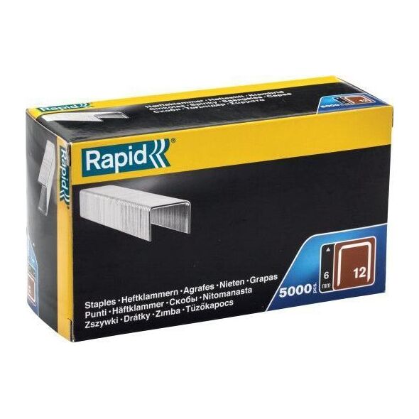Rapid Zszywki Rapid z drutu płaskiego nr 12 (6 mm) - opakowanie 5000 szt. 10347114 3221631005173
