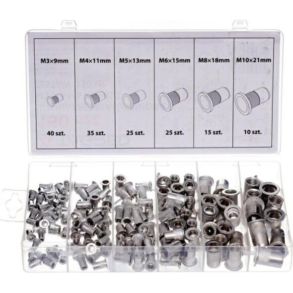 Silver NITONAKRĘTKI ALUMINIOWE M3-M10 150szt. MIX /SILVER 10363111 5907589366204