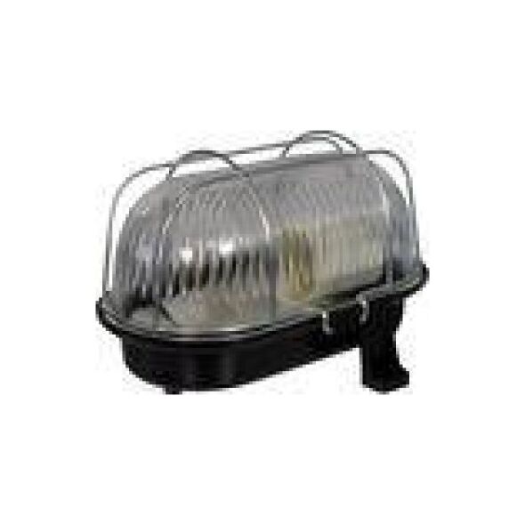 Pawbol Oprawa kanałowa OWAL 60W E27 z siatką metalową IP44 czarna D.3166C 10375793 5901350838723