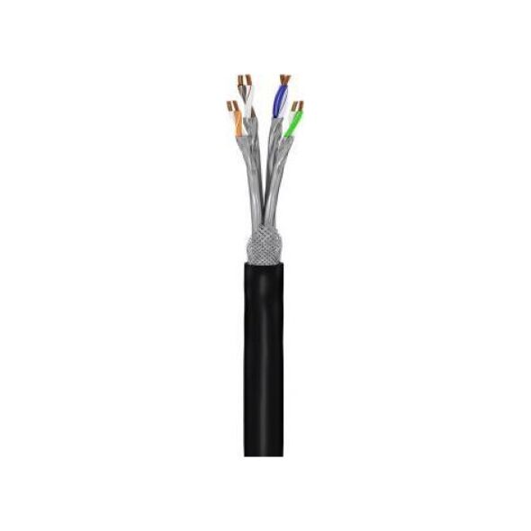 Goobay CAT 7 Kabel sieciowy zewnętrzny, miedź, S/FTP (PiMF), czarny 50m 53867 10390906 4040849538674