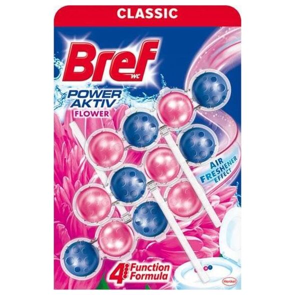 Bref Bref Power Aktiv Flower Zawieszka do WC 3x50 g 10594463 9000100989008