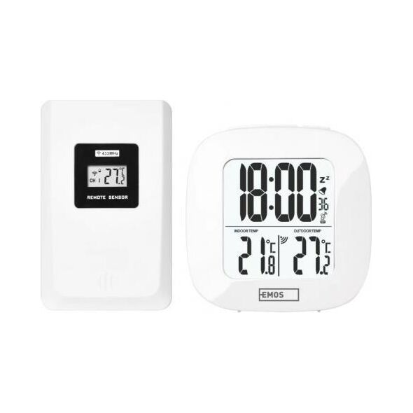 Emos Termometr bezprzewodowy zewnętrzny wewnętrzny LCD E0127 10698571 8592920044643