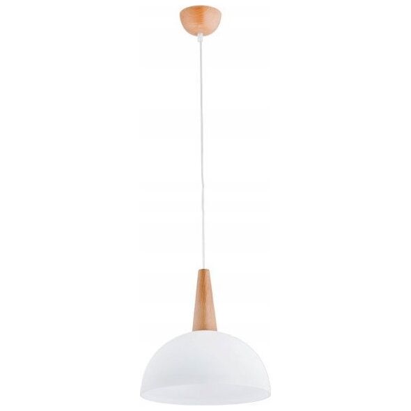 Lampa wisząca Alfa Alfa Anja 9626 lampa wisząca zwis 1x60W E27 biała/drewno 10801931 5900458096264