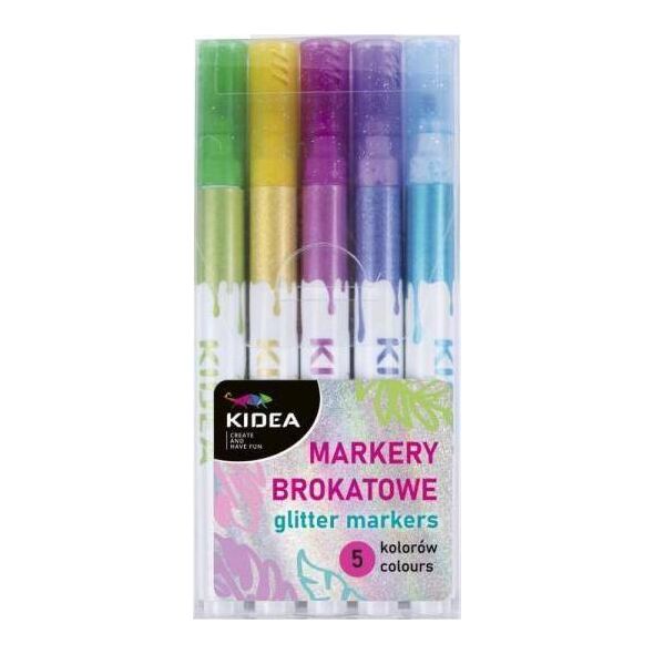 Derform Markery brokatowe 5 kolorów KIDEA 10840262 5901130090136