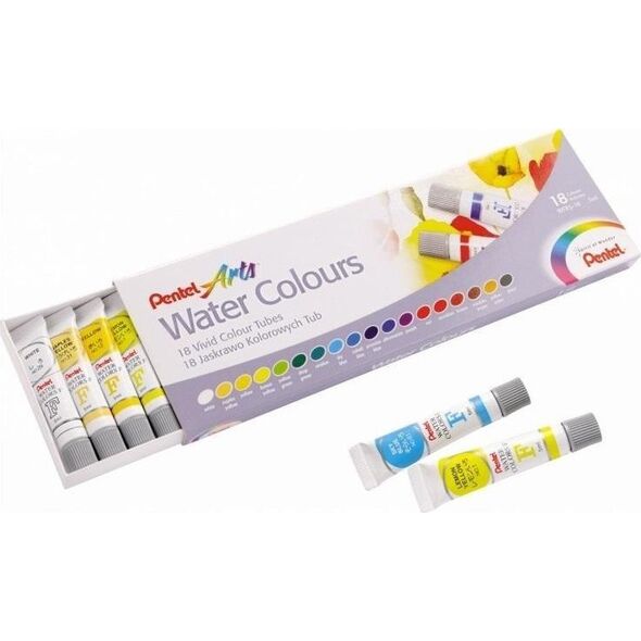 Farby akwarelowe w tubach 18 kolorów PENTEL 11107931 4711577025681