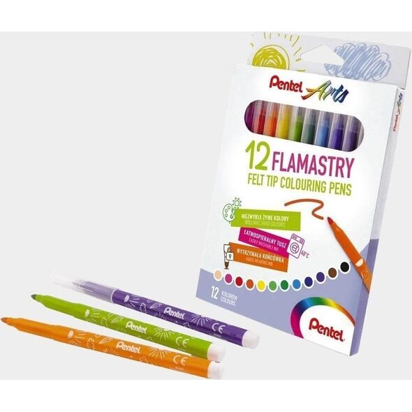 Flamastry spieralne 12 kolorów PENTEL 11107932 884851035332