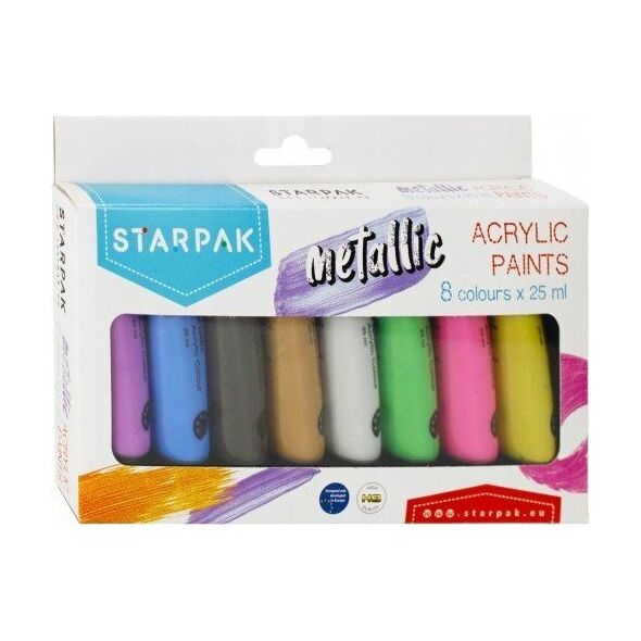 Starpak FARBY AKRYL 8KOL 25ML METALC STK WB 6/24 11229132 5904335821390