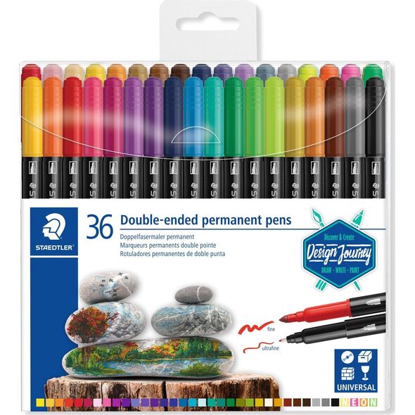 Staedtler Pisaki dwustronne permanentne Staedtler 36 kolorów 11233438 4007817042977