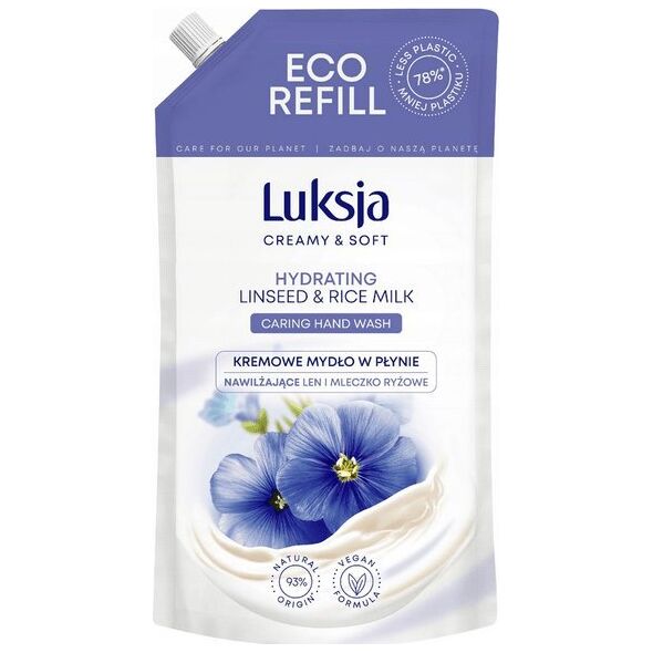 Luksja Luksja Creamy & Soft Kremowe mydło w płynie Len i Mleczko ryżowe 900 ml opakowanie uzupełniające 11255865 5900536349213