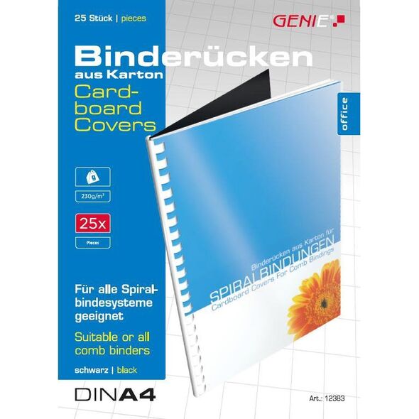 Genie GENIE Karton-Rücken A4 schwarz 25 Stk 11260350 4015468123839