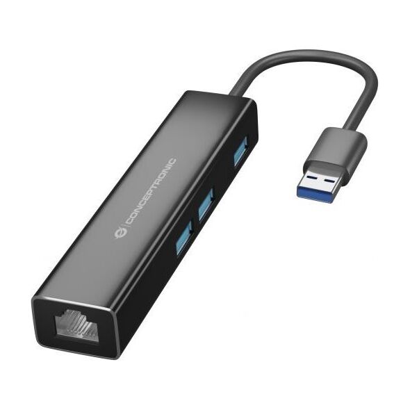 HUB USB Conceptronic 1x RJ-45  + 3x USB-A 3.0 (DONN07BA) 11260459 4015867225868