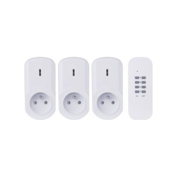 Emos Gniazdo zdalnie sterowane Emos P0070 3xgniazda + 1xpilot 1000W IP20 białe 11268101 8592920076217