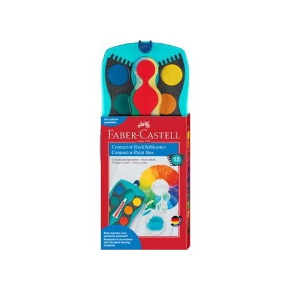 Faber Farby szkolne Connector 12 kolorów w turkusowej kasetce Faber-Castell  [0|0] 11539503 4005401250036