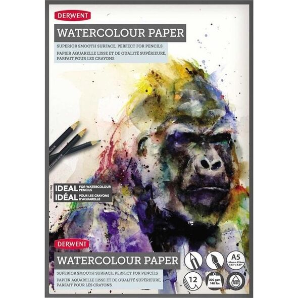 Blok do akwareli Derwent Watercolor Pad A5 300 g 12 ark. 11616488 5028252337229