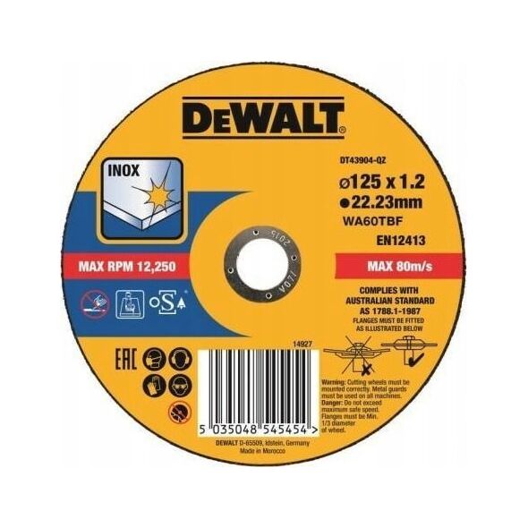 Dewalt DEWALT TARCZA METAL 125x1,2mm 11741115 5035048545454