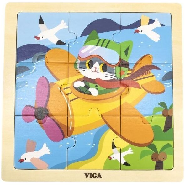 Viga Toys VIGA Poręczne Drewniane Puzzle Samolot 9 elementów 11963680 6971608446320