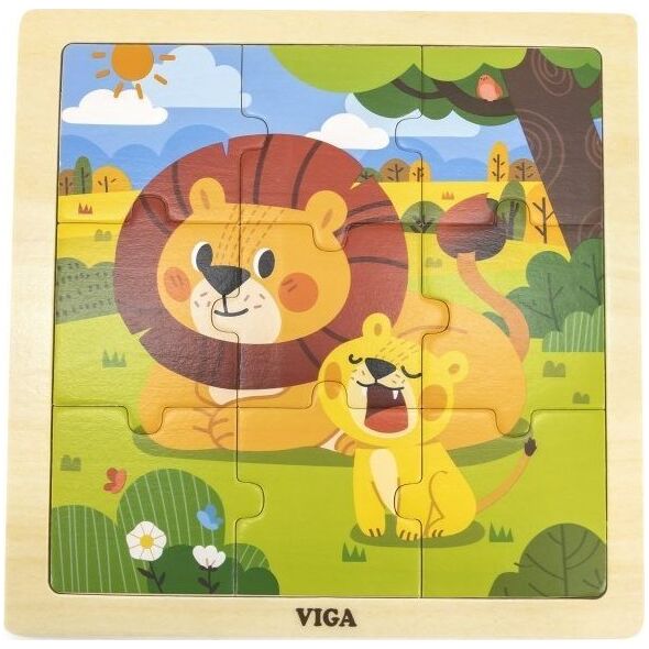 Viga Toys VIGA Poręczne Drewniane Puzzle Lwy 9 elementów 11963684 6971608446276