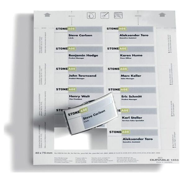 Durable WKŁADY DO IDENTYFIKATORÓW DURABLE BADGEMAKER 40x75mm 20szt. 12378214 4005546140537