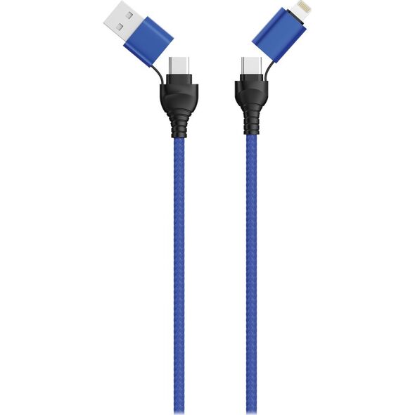 Kabel USB 2GO USB-A - USB-C 1.2 m Niebieski (797368) 12537433 4010425973687